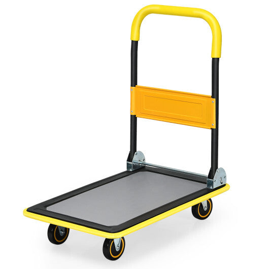 Costway 330lbs Folding Platform Cart Dolly Push Hand Truck Moving Warehouse Foldable LuxuryLifeWay Online Store