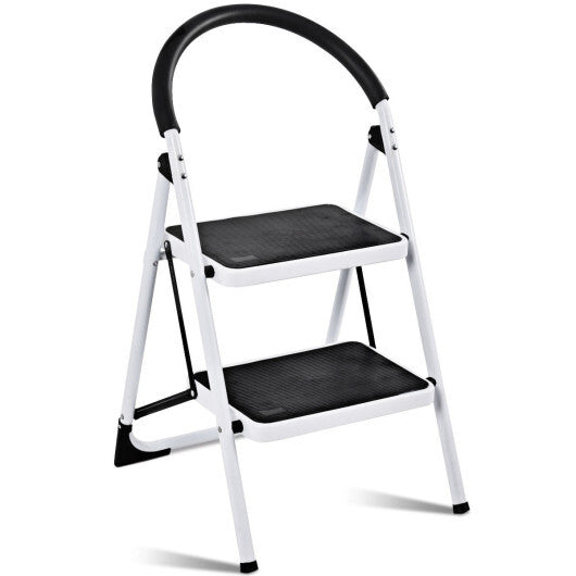 Costway 2 Step Ladder Folding Stool Heavy Duty 330Lbs Capacity Industrial Lightweight LuxuryLifeWay Online Store