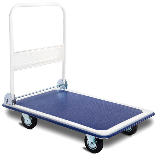 Costway 660lbs Platform Cart Dolly Folding Foldable Moving Warehouse Push Hand Truck LuxuryLifeWay Online Store