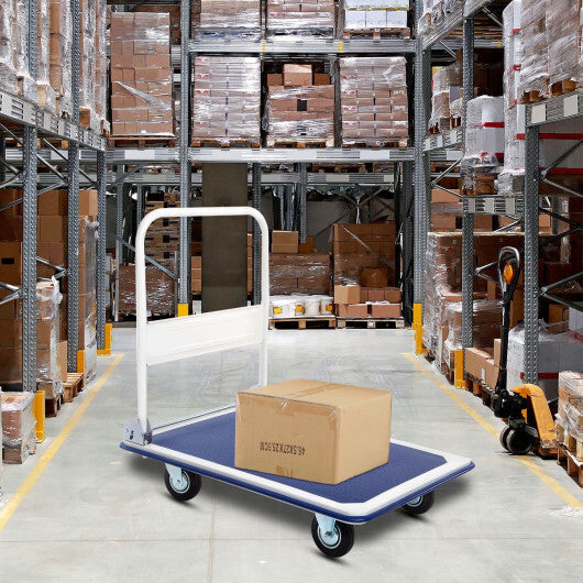 Costway 660lbs Platform Cart Dolly Folding Foldable Moving Warehouse Push Hand Truck LuxuryLifeWay Online Store
