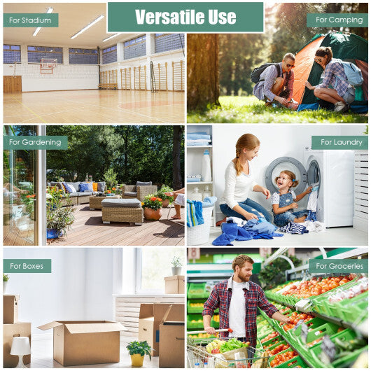 Costway Folding Shopping Cart Jumbo Basket Rolling Utility Trolley Adjustable Handle LuxuryLifeWay Online Store