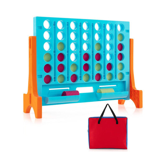 Costway Jumbo 4-to-Score Connect Game Set with Carrying Bag and 42 Coins-Orange LuxuryLifeWay Online Store