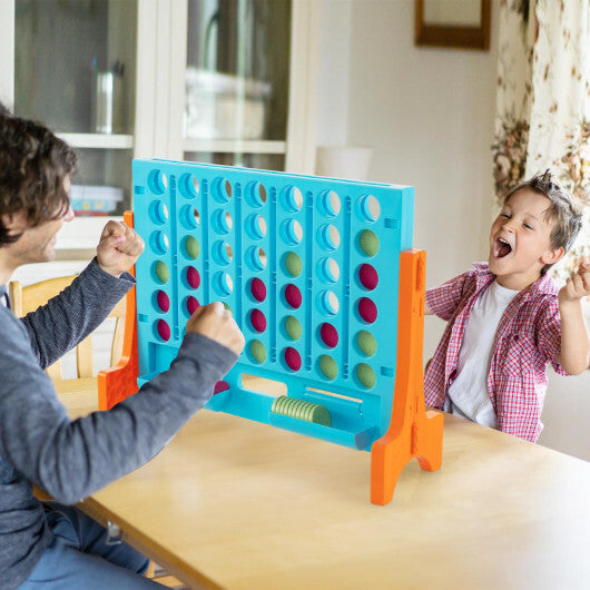 Costway Jumbo 4-to-Score Connect Game Set with Carrying Bag and 42 Coins-Orange LuxuryLifeWay Online Store