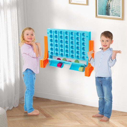 Costway Jumbo 4-to-Score Connect Game Set with Carrying Bag and 42 Coins-Orange LuxuryLifeWay Online Store