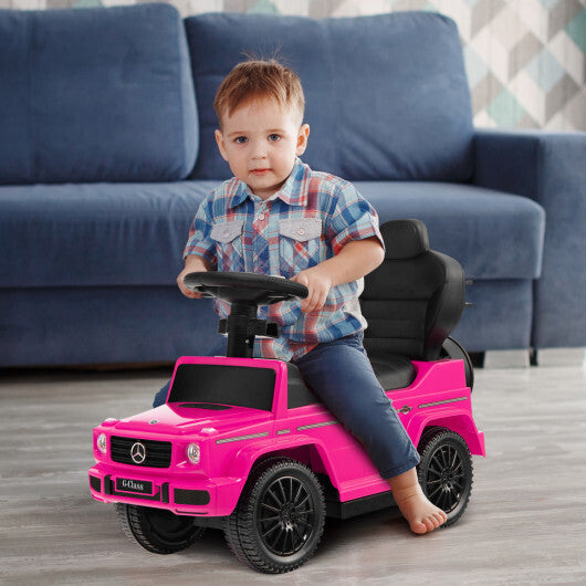 Costway 3-In-1 Ride on Push Car Mercedes Benz G350 Stroller Sliding Car with Canopy-Pink LuxuryLifeWay Online Store