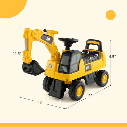 Costway Licensed Caterpillar Kids Ride-On Digger Yellow LuxuryLifeWay Online Store