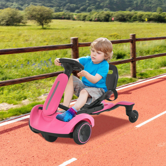 Costway 6V Kids Ride on Drift Car with 360 Spin and 2 Adjustable Heights-Pink LuxuryLifeWay Online Store