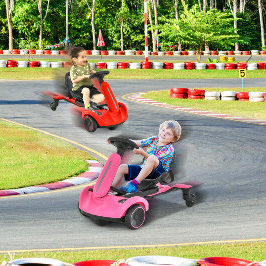 Costway 6V Kids Ride on Drift Car with 360 Spin and 2 Adjustable Heights-Pink LuxuryLifeWay Online Store