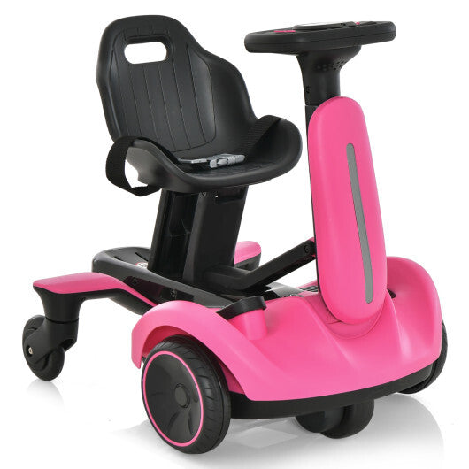 Costway 6V Kids Ride on Drift Car with 360 Spin and 2 Adjustable Heights-Pink LuxuryLifeWay Online Store
