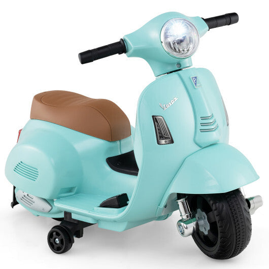 Costway Kids Ride on Motorcycle Licensed Vespa with LED Headlight and Horn Sound - Green LuxuryLifeWay Online Store