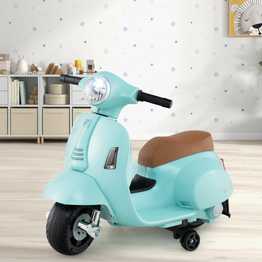 Costway Kids Ride on Motorcycle Licensed Vespa with LED Headlight and Horn Sound - Green LuxuryLifeWay Online Store