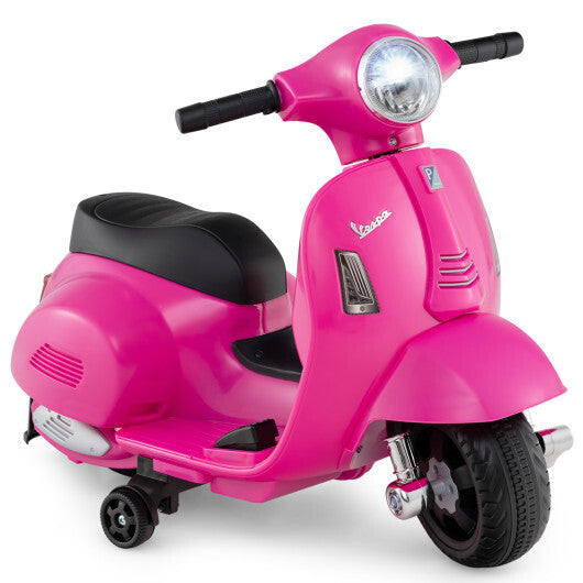 Costway Kids Ride on Motorcycle Licensed Vespa with LED Headlight and Horn Sound - Pink LuxuryLifeWay Online Store
