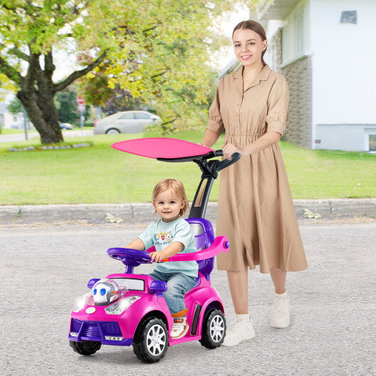 Costway 3-in-1 Push Car for Toddler Stroller Sliding Walking Car for Boys and Girls - Pink LuxuryLifeWay Online Store