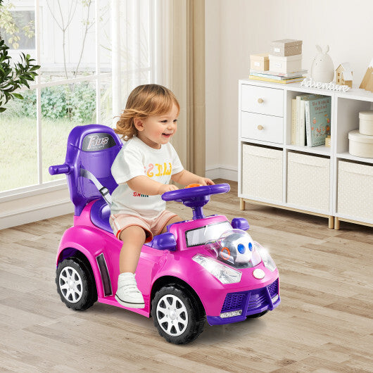 Costway 3-in-1 Push Car for Toddler Stroller Sliding Walking Car for Boys and Girls - Pink LuxuryLifeWay Online Store