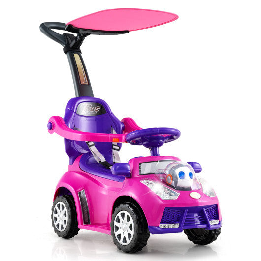 Costway 3-in-1 Push Car for Toddler Stroller Sliding Walking Car for Boys and Girls - Pink LuxuryLifeWay Online Store