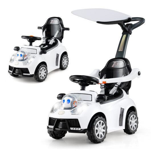 Costway 3-in-1 Push Car for Toddler Stroller Sliding Walking Car for Boys and Girls - White LuxuryLifeWay Online Store