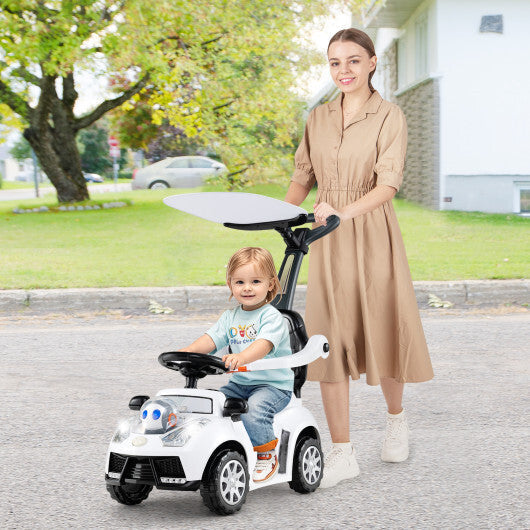 Costway 3-in-1 Push Car for Toddler Stroller Sliding Walking Car for Boys and Girls - White LuxuryLifeWay Online Store