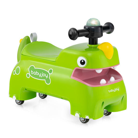 Costway Toddler Ride on Toy Walking Sliding Car with Lights and Music Green LuxuryLifeWay Online Store