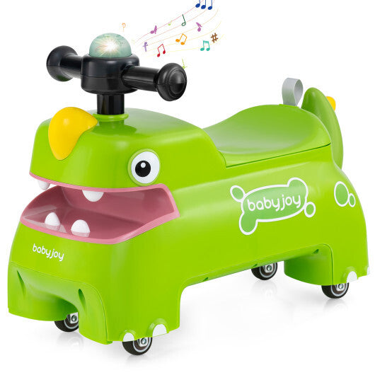 Costway Toddler Ride on Toy Walking Sliding Car with Lights and Music Green LuxuryLifeWay Online Store