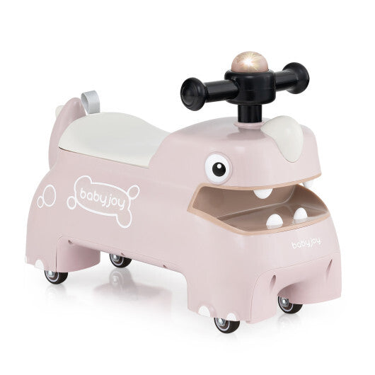Costway Toddler Ride on Toy Walking Sliding Car with Lights and Music-Pink LuxuryLifeWay Online Store