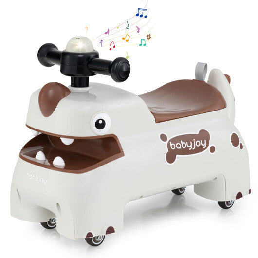 Costway Toddler Ride on Toy Walking Sliding Car with Lights and Music-White LuxuryLifeWay Online Store