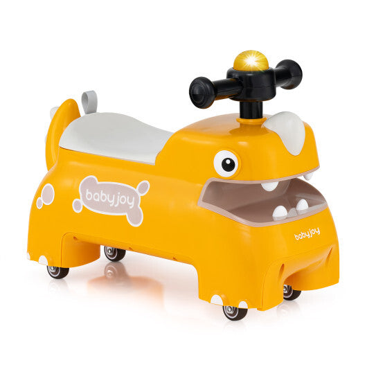 Costway Toddler Ride on Toy Walking Sliding Car with Lights and Music-Yellow LuxuryLifeWay Online Store