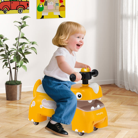 Costway Toddler Ride on Toy Walking Sliding Car with Lights and Music-Yellow LuxuryLifeWay Online Store