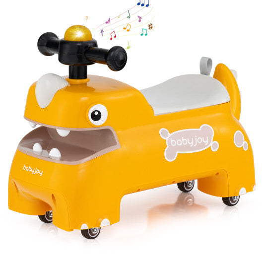 Costway Toddler Ride on Toy Walking Sliding Car with Lights and Music-Yellow LuxuryLifeWay Online Store