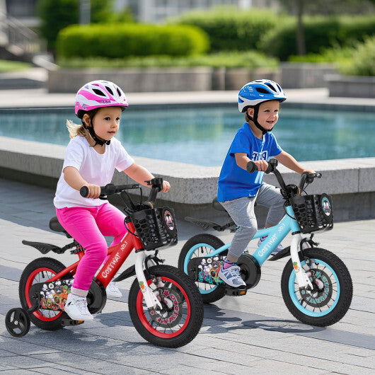 Costway 12 Inch Kids Bike Adjustable with Storage Basket and Double Brake for 3-4 Years Old-12 inches LuxuryLifeWay Online Store