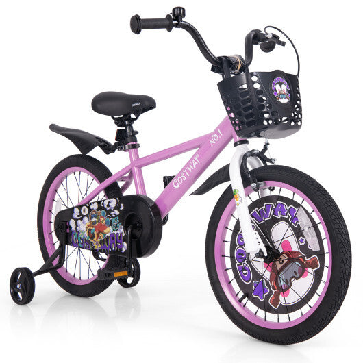 Costway 18 Inch Kids Bike for 4-8 Years Old Sport Bicycle with Adjustable Handlebar and Saddle-18 inches LuxuryLifeWay Online Store