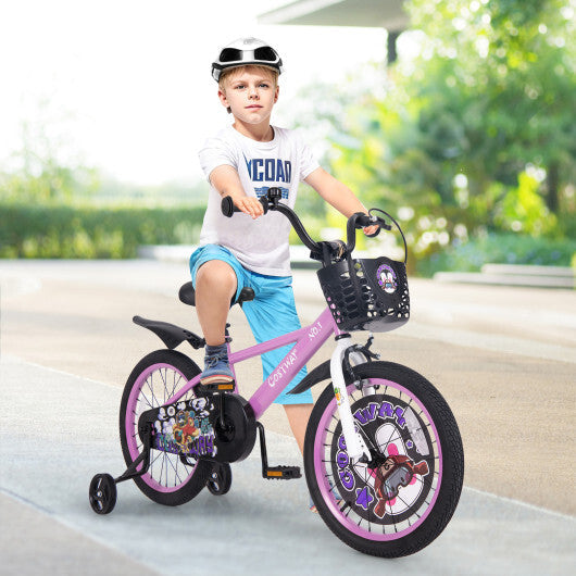 Costway 18 Inch Kids Bike for 4-8 Years Old Sport Bicycle with Adjustable Handlebar and Saddle-18 inches LuxuryLifeWay Online Store