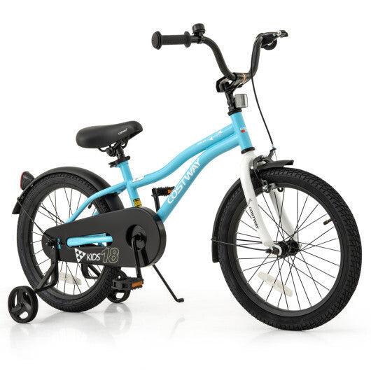 Costway 18-Inch Kids Bike for 4-8 Years Old Children Bicycle with Training Wheels LuxuryLifeWay Online Store