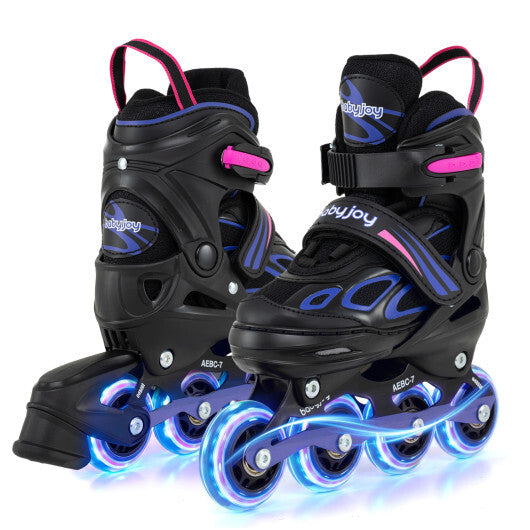Costway Adjustable Kids' Incline Skates for Boys Girls Ages 5-14-Purple LuxuryLifeWay Online Store