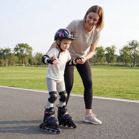 Costway Adjustable Kids' Incline Skates for Boys Girls Ages 5-14-Purple LuxuryLifeWay Online Store