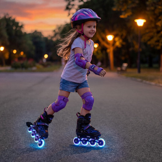 Costway Adjustable Kids' Incline Skates for Boys Girls Ages 5-14-Purple LuxuryLifeWay Online Store