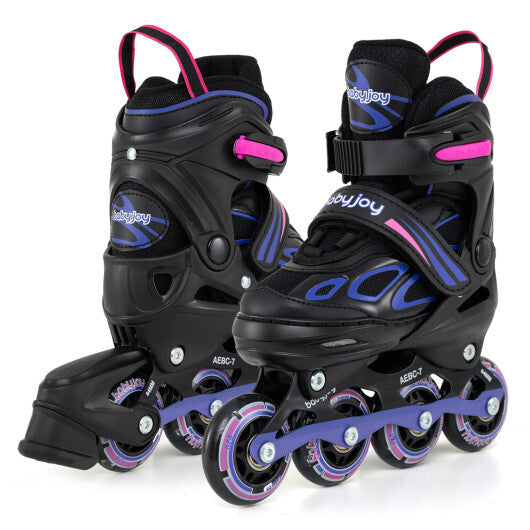 Costway Adjustable Kids' Incline Skates for Boys Girls Ages 5-14-Purple LuxuryLifeWay Online Store