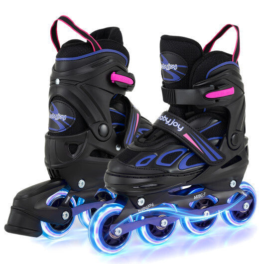 Costway 4 Sizes Adjustable Blade Roller with Light-up Wheels for Youth-Purple LuxuryLifeWay Online Store