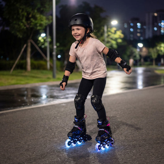 Costway 4 Sizes Adjustable Blade Roller with Light-up Wheels for Youth-Purple LuxuryLifeWay Online Store