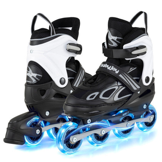 Costway Adjustable Kids' Incline Skates 4 Sizes Adjustable Blade Roller-Black LuxuryLifeWay Online Store