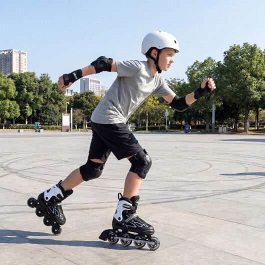 Costway Adjustable Kids' Incline Skates 4 Sizes Adjustable Blade Roller-Black LuxuryLifeWay Online Store