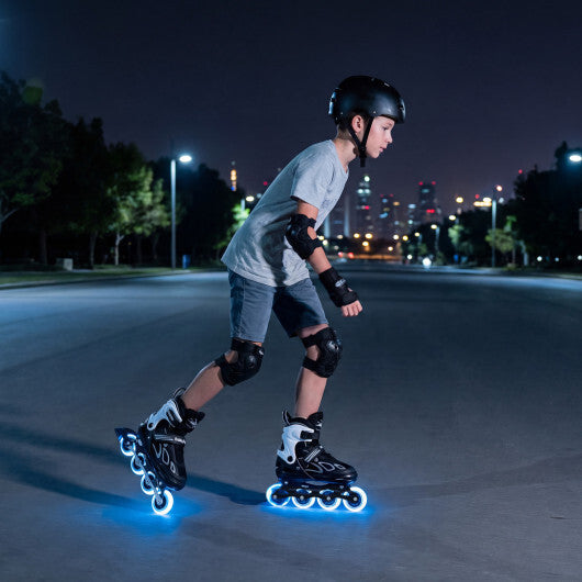 Costway Adjustable Kids' Incline Skates 4 Sizes Adjustable Blade Roller-Black LuxuryLifeWay Online Store