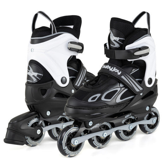 Costway Adjustable Kids' Incline Skates 4 Sizes Adjustable Blade Roller-Black LuxuryLifeWay Online Store