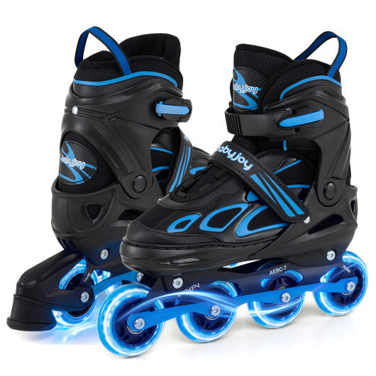 Costway Adjustable Kids' Incline Skates 4 Sizes Adjustable Blade Roller-Blue LuxuryLifeWay Online Store