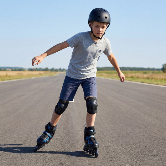Costway Adjustable Kids' Incline Skates 4 Sizes Adjustable Blade Roller-Blue LuxuryLifeWay Online Store