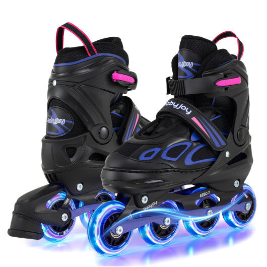 Costway Adjustable Kids' Incline Skates 4 Sizes Adjustable Blade Roller-Purple LuxuryLifeWay Online Store
