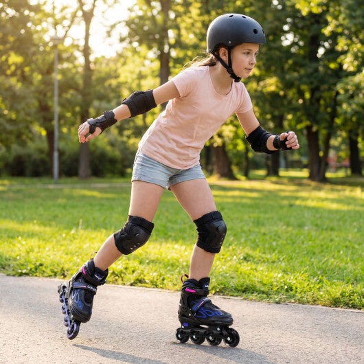 Costway Adjustable Kids' Incline Skates 4 Sizes Adjustable Blade Roller-Purple LuxuryLifeWay Online Store