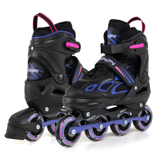 Costway Adjustable Kids' Incline Skates 4 Sizes Adjustable Blade Roller-Purple LuxuryLifeWay Online Store