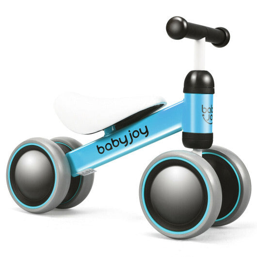 Costway 4 Wheels No-Pedal Baby Balance Bike Blue LuxuryLifeWay Online Store