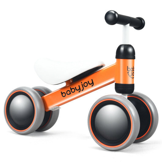 Costway 4 Wheels No-Pedal Baby Balance Bike Orange LuxuryLifeWay Online Store