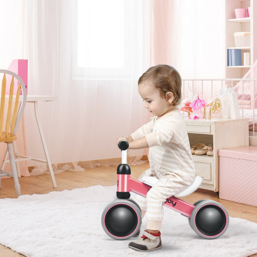 Costway 4 Wheels No-Pedal Baby Balance Bike Pink LuxuryLifeWay Online Store
